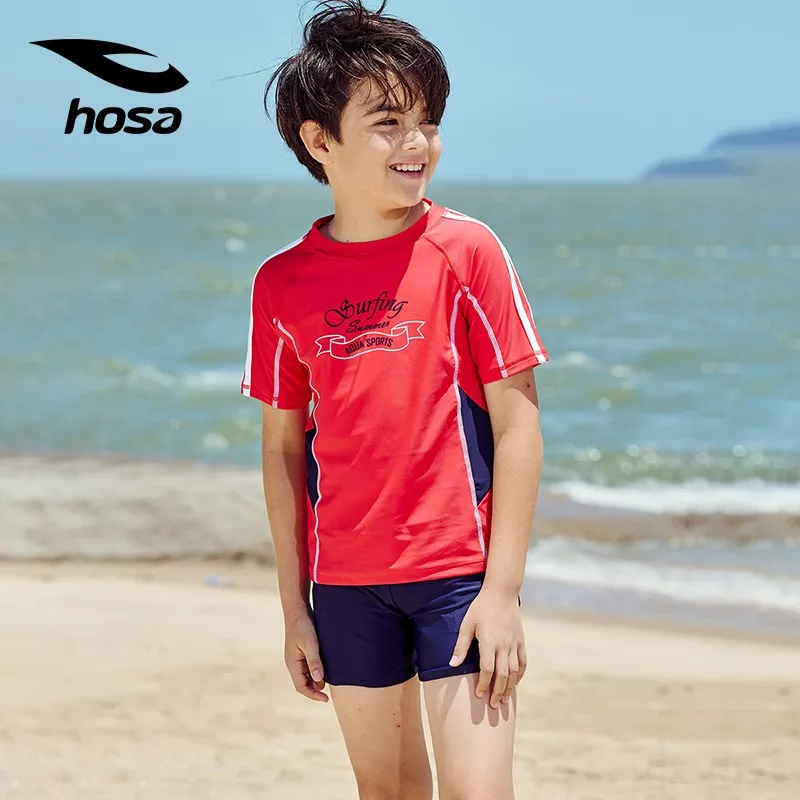 hosa浩沙儿童泳衣男童冲浪服分体2022新款弹力中大夏季新款游泳衣
