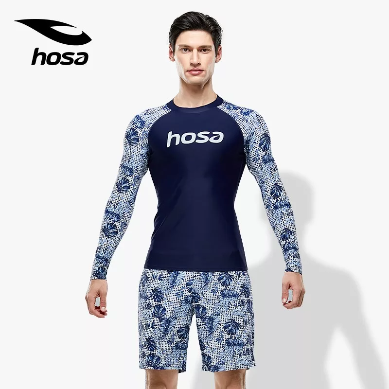 hosa浩沙男士冲浪服三件套男潜水服2020新款沙滩长袖长裤泳衣套装